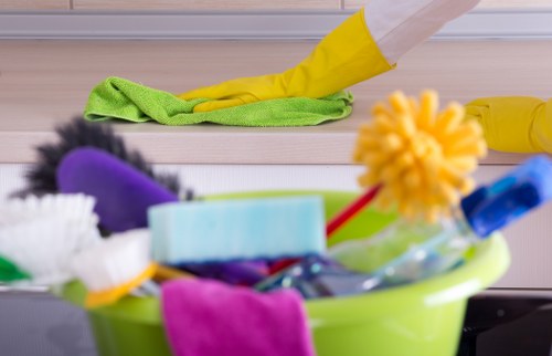 Cleaner working in a flat near Edgware with access considerations