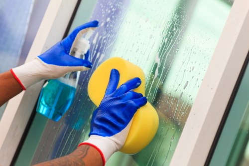 Cleaner preparing equipment for a safe deep cleaning service in Edgware