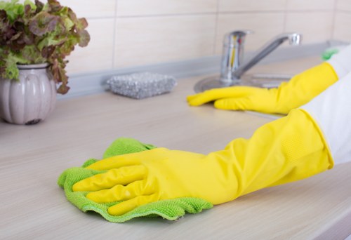 Local cleaning team working in an Edgware property with access considerations