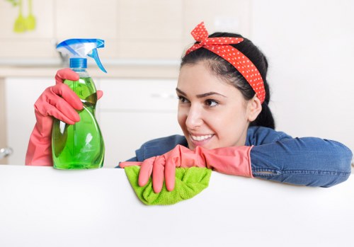 Cleaning team preparing an Edgware rental property for handover