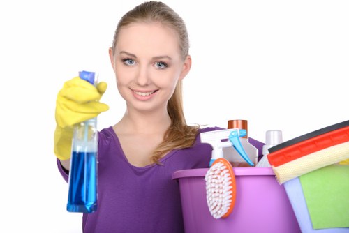 Local deep cleaning team working in an Edgware flat
